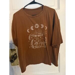 Shein Brown Mushroom Brown Shirt 2XL